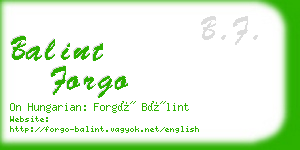 balint forgo business card